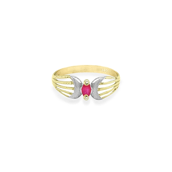 Nhẫn vàng kết hợp cao cấp gắn ruby