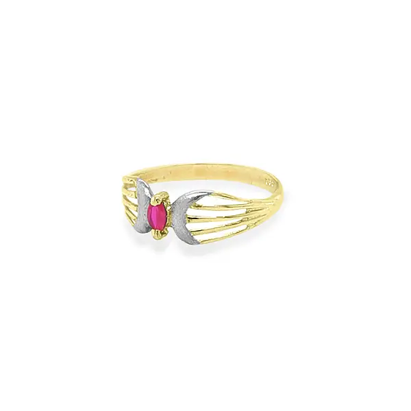 Nhẫn vàng kết hợp cao cấp gắn ruby