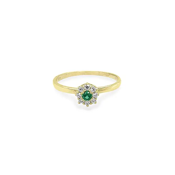 Nhẫn vàng đính đá zircon màu