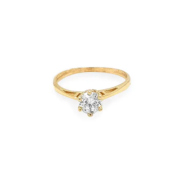 Nhẫn đính hôn bằng vàng với đá zircon