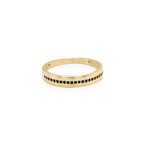 Nhẫn vàng đính đá zircon đen