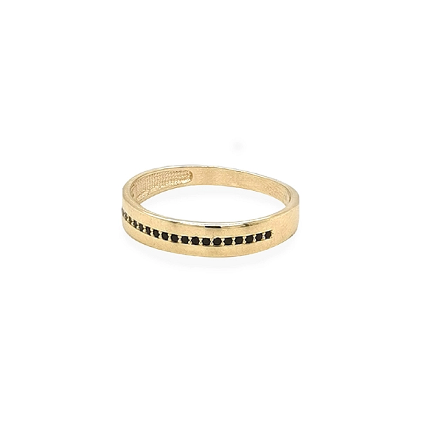 Nhẫn vàng đính đá zircon đen