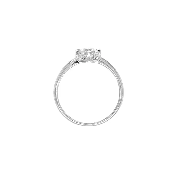 Nhẫn đính hôn bằng vàng với đá zircon