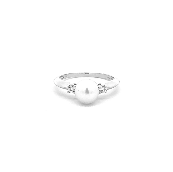 Nhẫn vàng đính ngọc trai và zircon