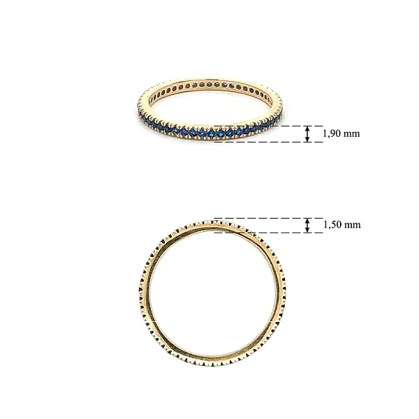 Nhẫn vàng với đá xanh vĩnh cửu