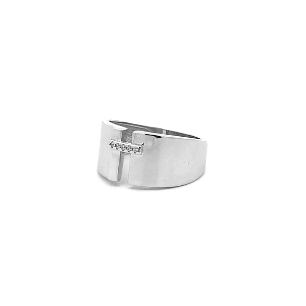 Nhẫn vàng trắng đính đá zircon