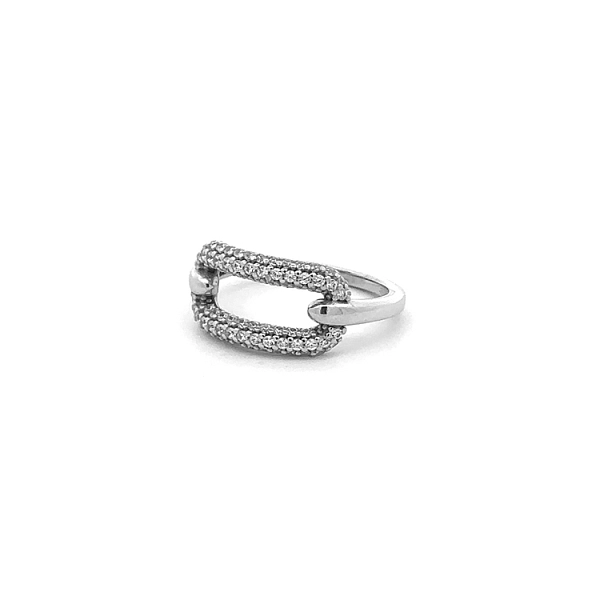 Nhẫn vàng trắng đính đá zircon