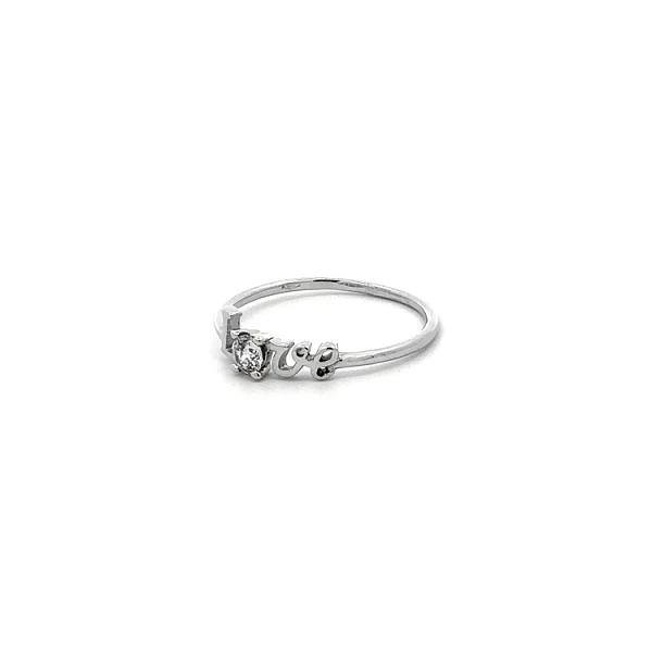 Nhẫn Tình Yêu với Vàng Trắng và Đá Zircon