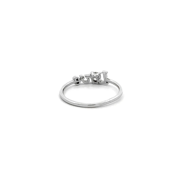 Nhẫn Tình Yêu với Vàng Trắng và Đá Zircon