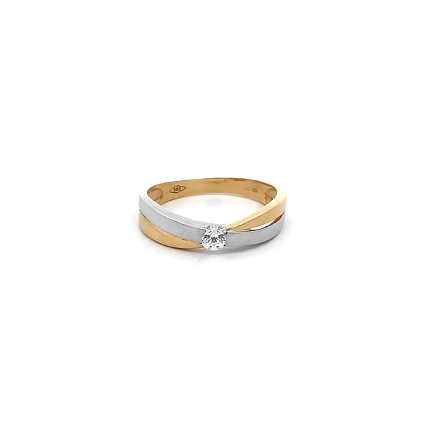 Nhẫn đính đá Zircon làm từ vàng kết hợp