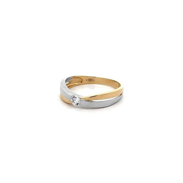 Nhẫn đính đá Zircon làm từ vàng kết hợp