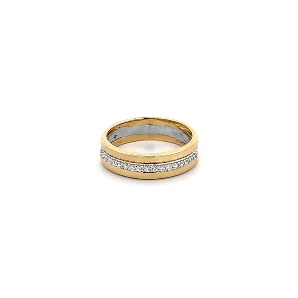 Nhẫn kết hợp vàng và zirconia