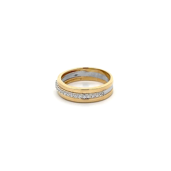 Nhẫn kết hợp vàng và zirconia