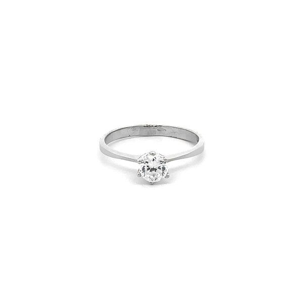 Nhẫn đính hôn bằng vàng trắng và zircon