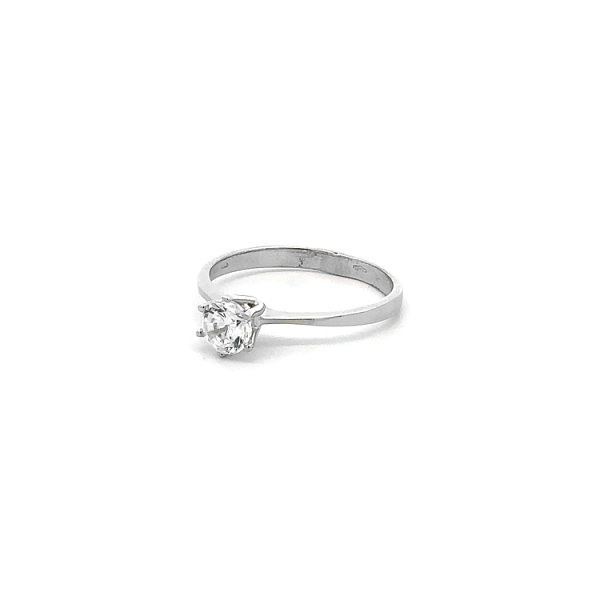 Nhẫn đính hôn bằng vàng trắng và zircon