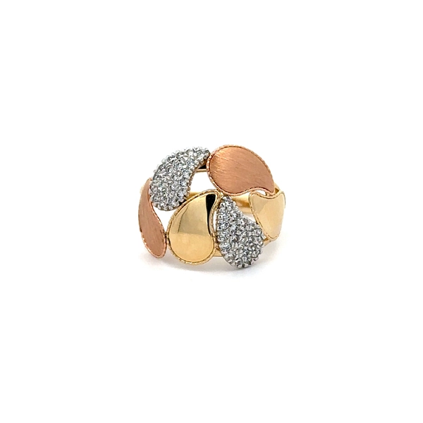 Nhẫn kết hợp vàng và zirconia