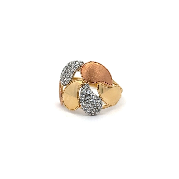 Nhẫn kết hợp vàng và zirconia