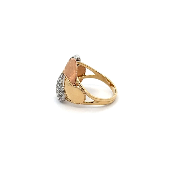 Nhẫn kết hợp vàng và zirconia