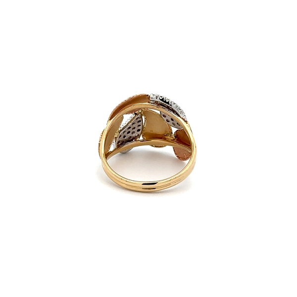 Nhẫn kết hợp vàng và zirconia