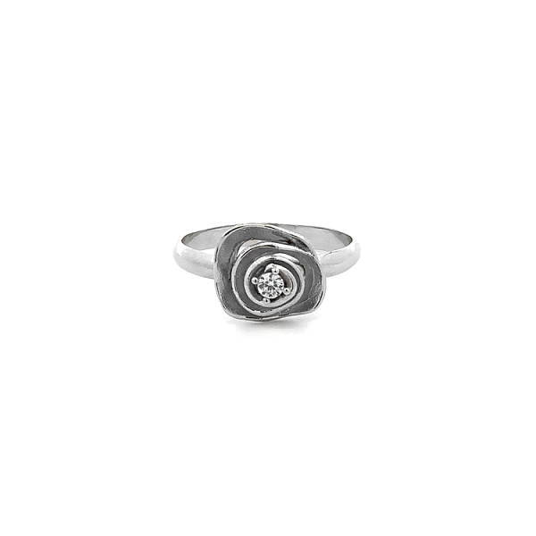 Nhẫn đính đá zircon từ vàng trắng