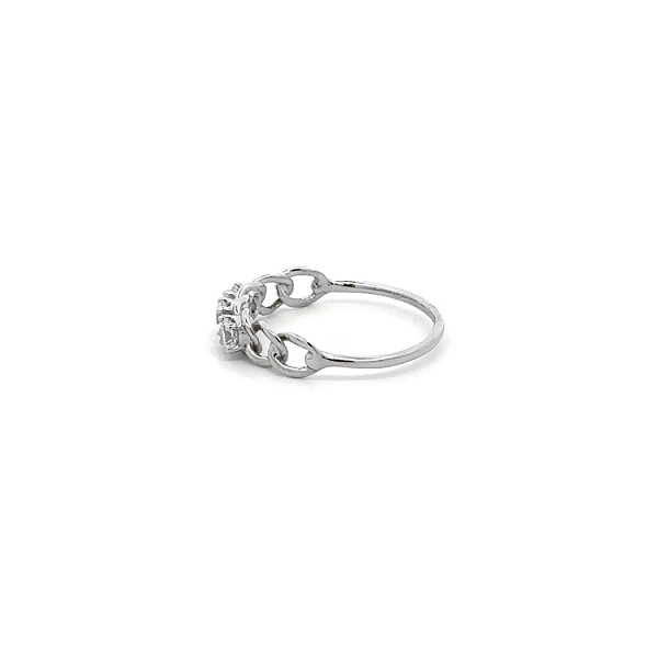 Nhẫn vàng trắng đính đá zircon trắng