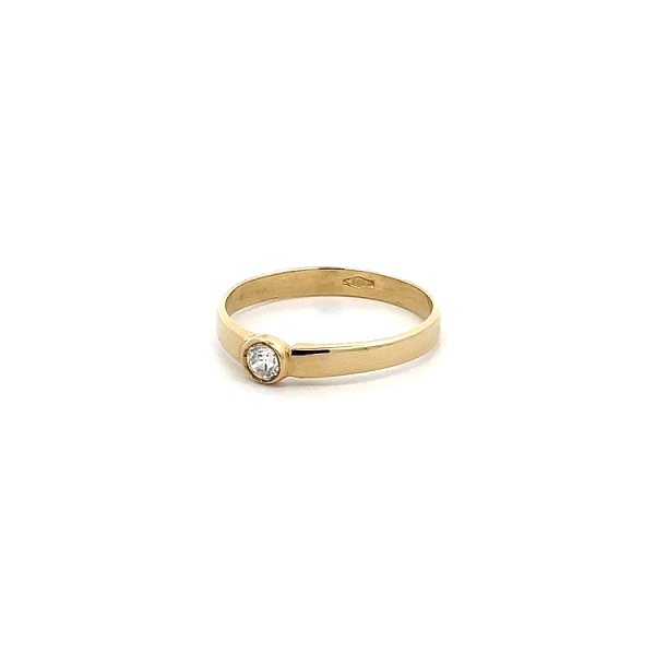 Nhẫn răng zircon vàng