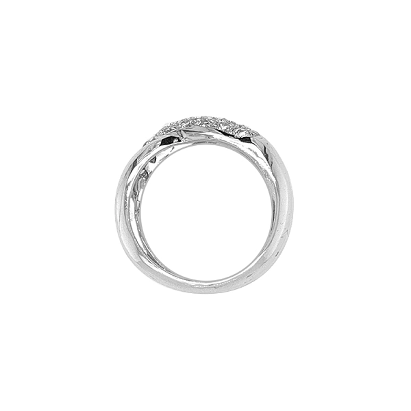 Nhẫn nữ bằng vàng trắng đính đá zircon trắng