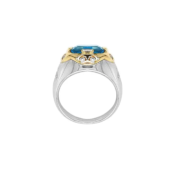 Nhẫn vàng đính đá xanh