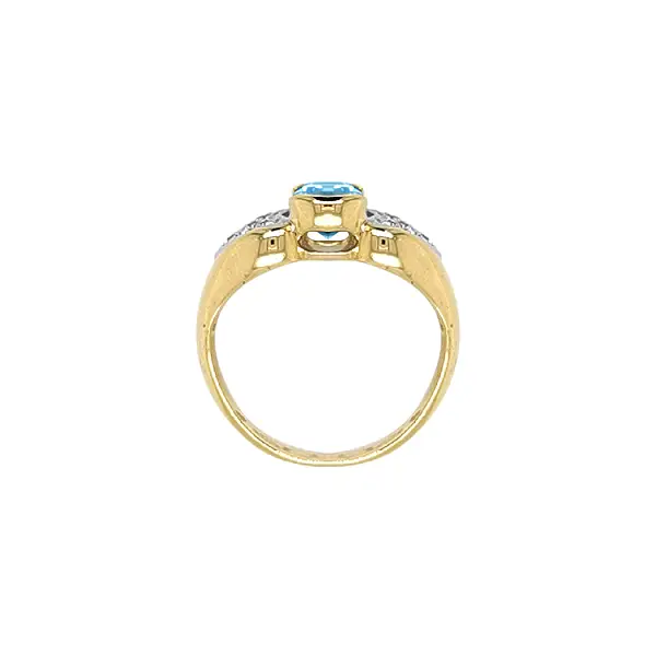 Nhẫn vàng cao cấp gắn topaz xanh và zircon