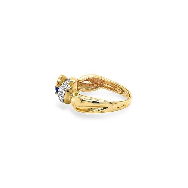 Nhẫn vàng cao cấp gắn đá sapphire và zircon