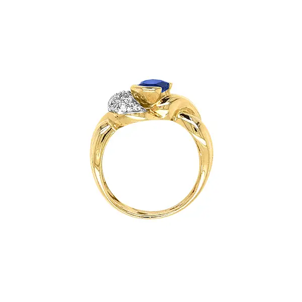 Nhẫn vàng cao cấp gắn đá sapphire và zircon