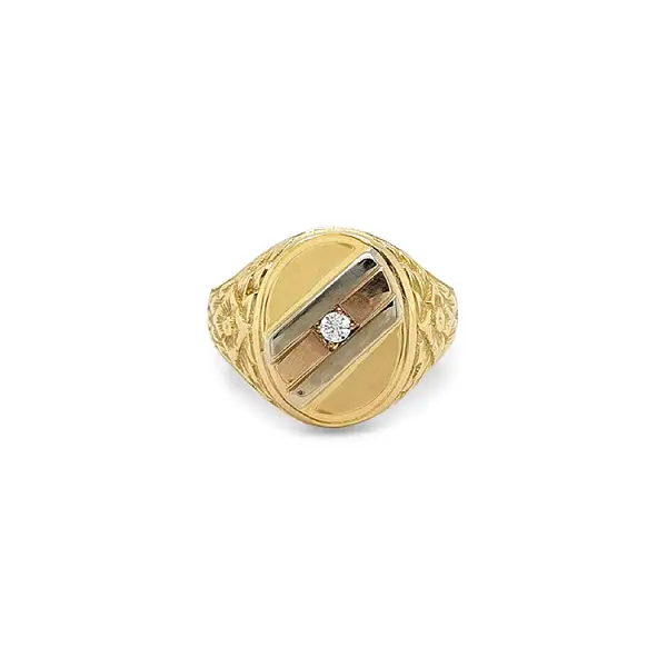 Nhẫn nam vàng với đá zircon