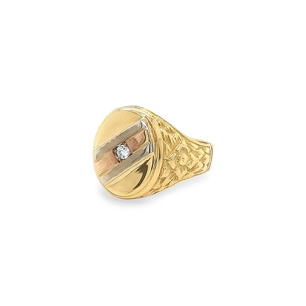 Nhẫn nam vàng với đá zircon