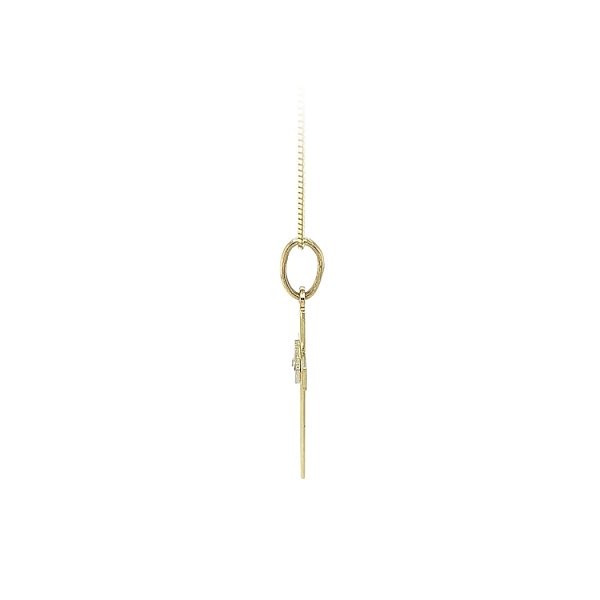 Mặt dây chuyền hình thánh giá bằng vàng đính đá zircon