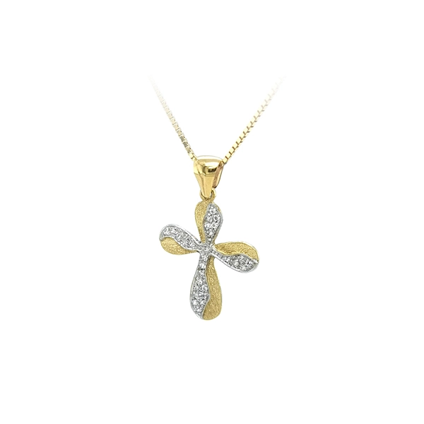 Thánh giá vàng với đá zircon
