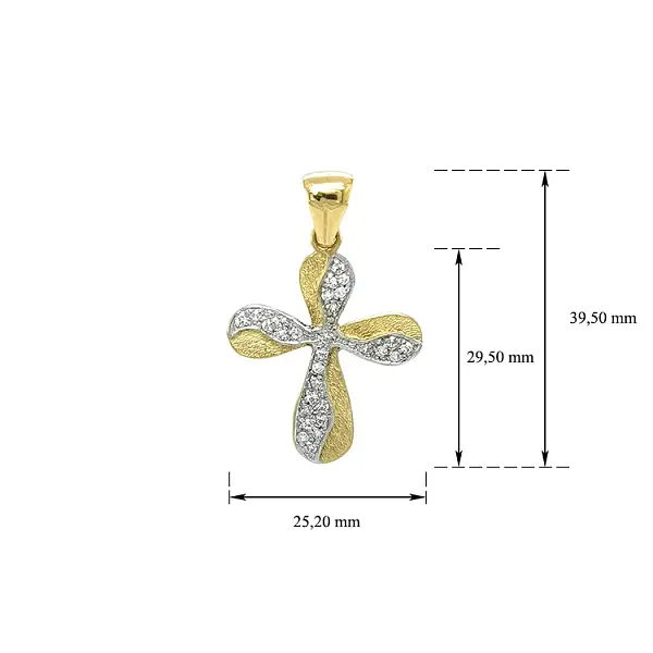 Thánh giá vàng với đá zircon