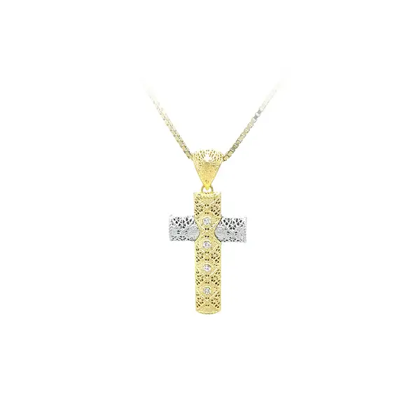 Thánh giá được làm từ vàng kết hợp với zircon