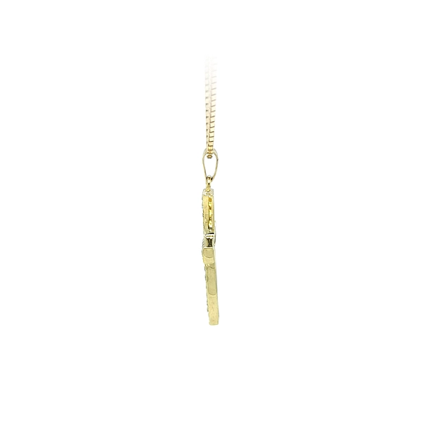 Mặt dây chuyền vàng hình thánh giá đính đá zircon