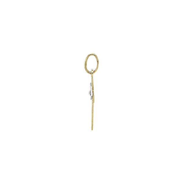 Mặt dây chuyền hình thánh giá bằng vàng đính đá zircon