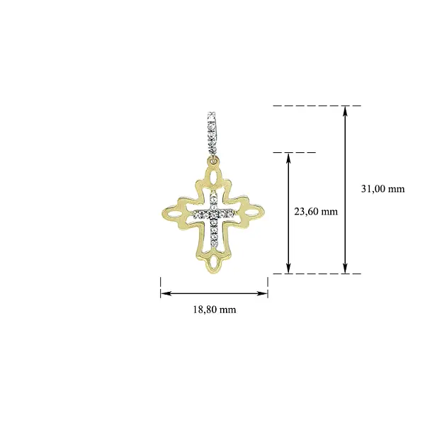 Vòng cổ chéo với đá zircon trong vàng