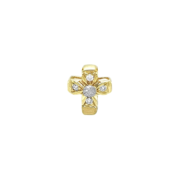 Mặt dây chuyền vàng hình thánh giá đính đá zircon