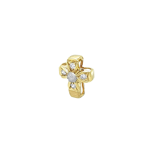 Mặt dây chuyền vàng hình thánh giá đính đá zircon