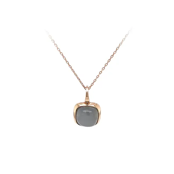 Mặt dây chuyền vàng với đá xám