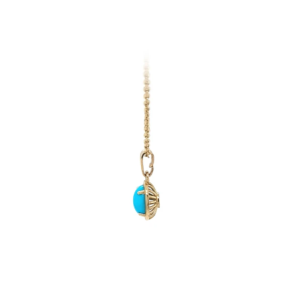 Mặt dây chuyền vàng đính đá turquoise