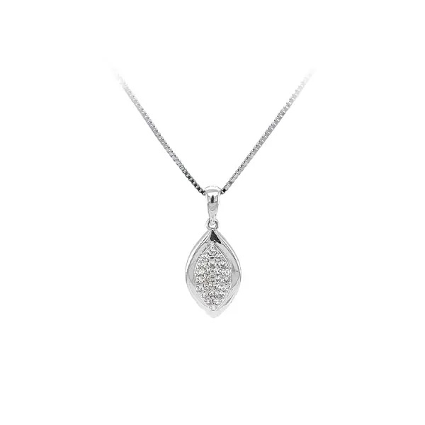 Mặt dây chuyền bằng vàng trắng đính đá zircon trắng