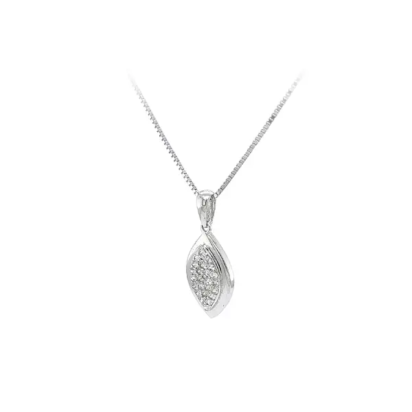 Mặt dây chuyền bằng vàng trắng đính đá zircon trắng