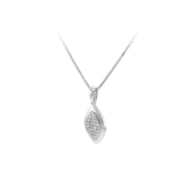 Mặt dây chuyền bằng vàng trắng đính đá zircon trắng
