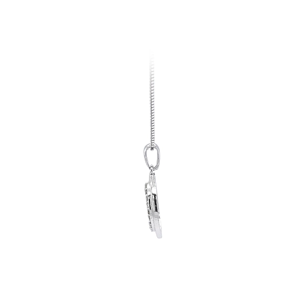Mặt dây chuyền bằng vàng trắng đính đá zircon trắng