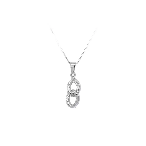 Mặt dây chuyền bằng vàng trắng đính đá zircon trắng