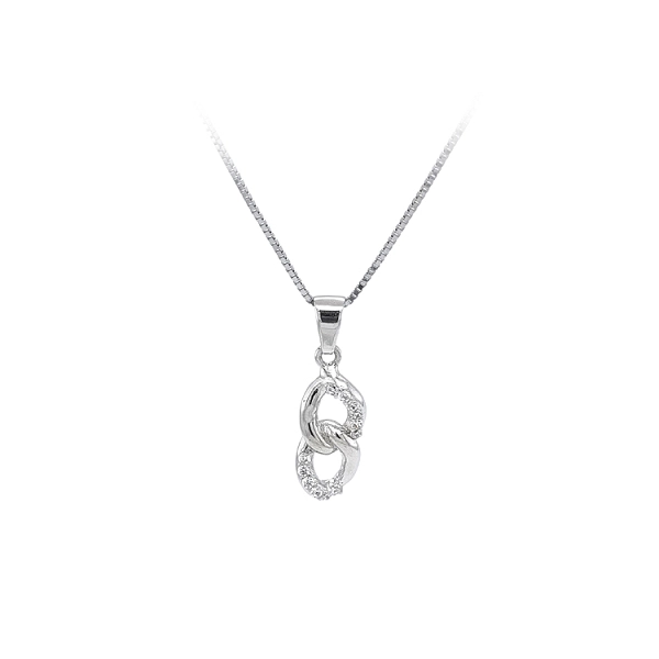 Mặt dây chuyền bằng vàng trắng đính đá zircon trắng